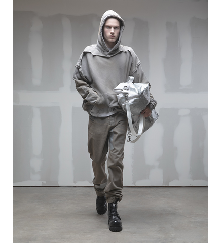 CUT OUT HOODIE DIRTY GREY CUT OUT HOODIE DIRTY GREY