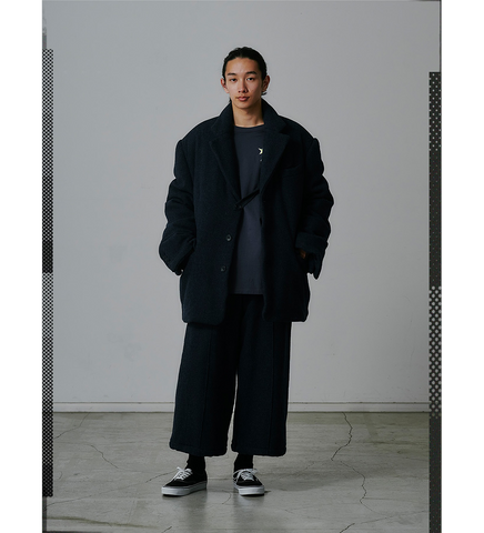 BATTED WOOL JACKET NAVY BATTED WOOL JACKET NAVY