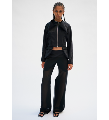 ARC CHIFFON TROUSERS BLACK & BLACK ARC CHIFFON TROUSERS BLACK & BLACK