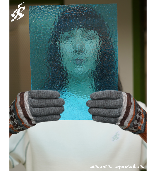 AQUIFOLIA KNIT GLOVE MIST/RUST