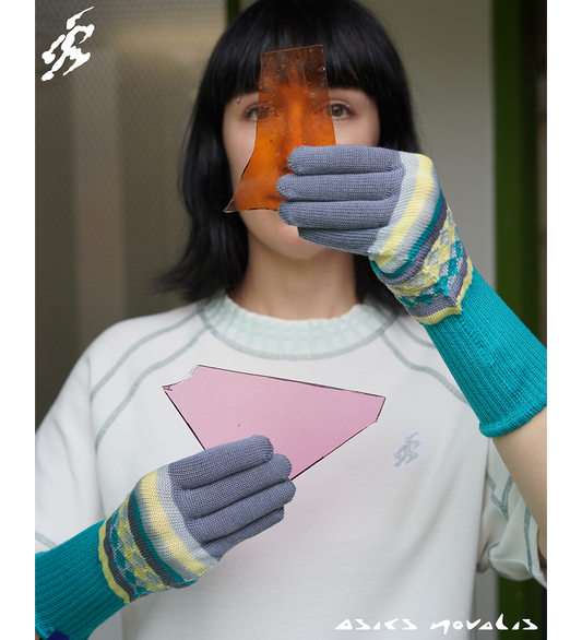 AQUIFOLIA KNIT GLOVE BLUE HAZE/LEMON