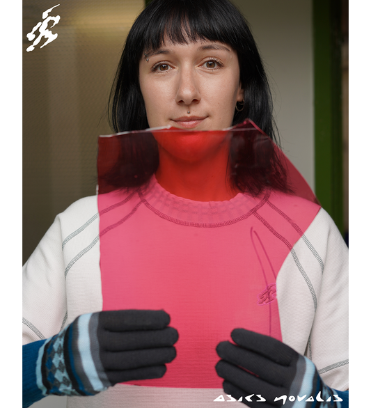 AQUIFOLIA KNIT GLOVE ANCHOR GREY/SKY