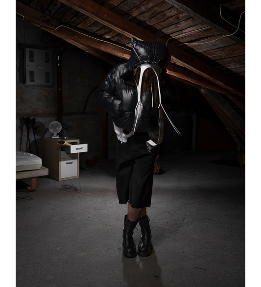 THREE ZIP HOODIE DUSTY WHITE