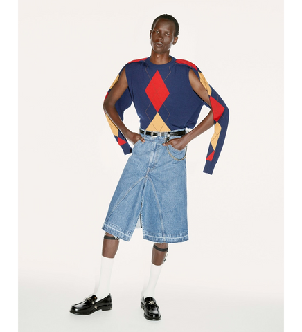 ARGYLE KNIT PULLOVER NAVY ARGYLE KNIT PULLOVER NAVY