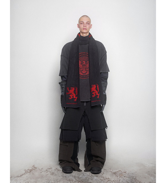 CREWNECK TEE OVERLAPPED WASHED BLACK CHARCOAL