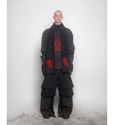 CREWNECK TEE OVERLAPPED WASHED BLACK CHARCOAL CREWNECK TEE OVERLAPPED WASHED BLACK CHARCOAL