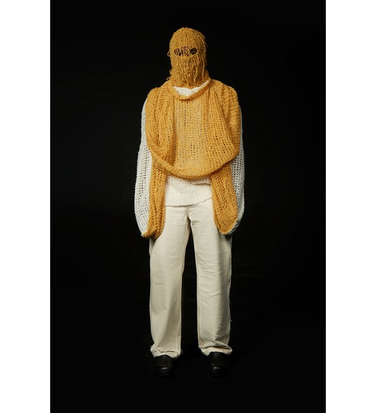 HAND KNIT BALACLAVA SAFFRON