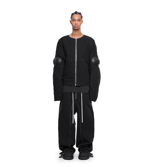 RAW EDGE BAGGY JEANS WASHED BLACK