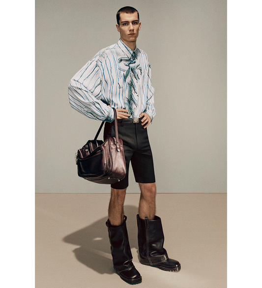 SETAR LS VISCOSE PAINTED SUIT BOW BLUE MULTI