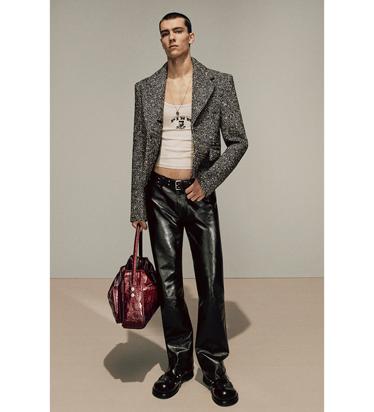 JUMANI BONDED TEXTURED TWEED BLACK/WHITE