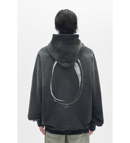 OLLIE HIGH COMFORT HOODY WITH INFINITE FEATHERS FADED BLACK