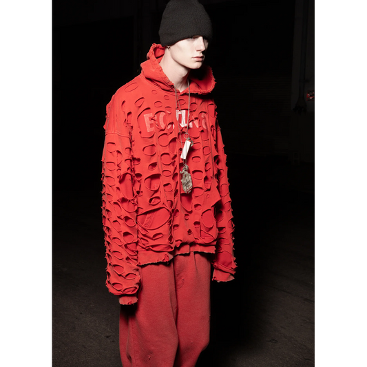 DOUBLE LAYER BODKA HOODIE FADED RED