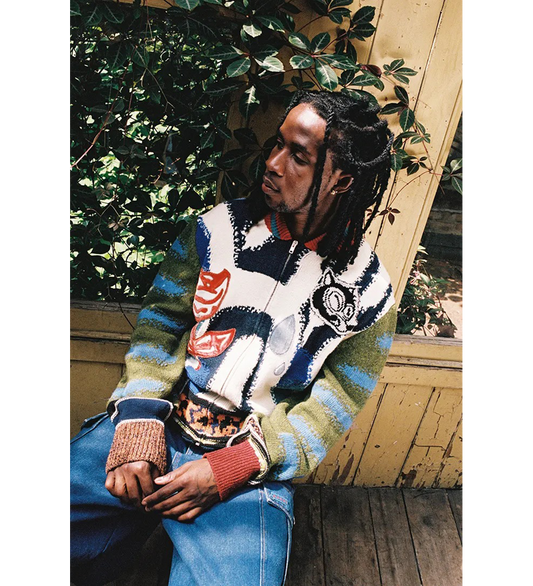 MULTICOLOUR WOOL CARDIGAN OCEAN