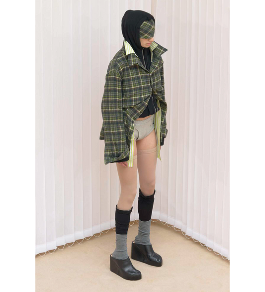 UPCYCLED DOUBLE SHIRT-JACKET MULTI