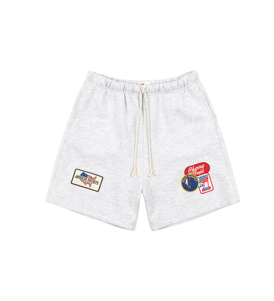 PATCHWORK SWEATSHORTS WHITE HEATHER