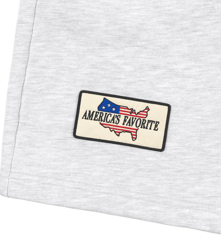 PATCHWORK SWEATSHORTS WHITE HEATHER PATCHWORK SWEATSHORTS WHITE HEATHER