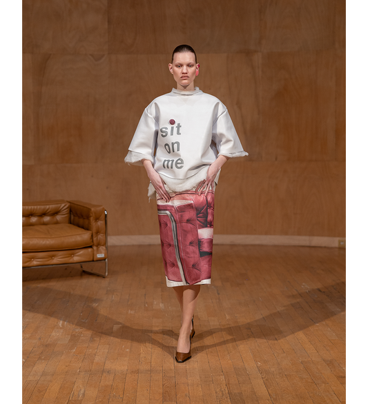 SISLEY SLIP SKIRT WHITE PINK ARMCHAIR