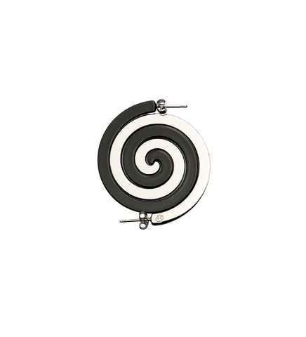 SWIRL HOOPS SILVER/BLACK SWIRL HOOPS SILVER/BLACK