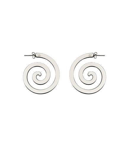 SWIRL HOOPS SILVER/BLACK SWIRL HOOPS SILVER/BLACK