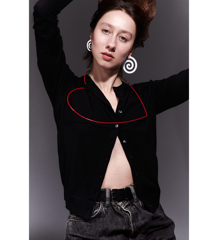 SWIRL HOOPS SILVER/BLACK SWIRL HOOPS SILVER/BLACK