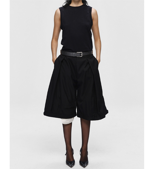 UPSIDE DOWN SHORTS WIDE BLACK