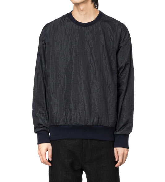 4SDESIGNS CREWNECK EMBOSSED CROC DARK NAVY