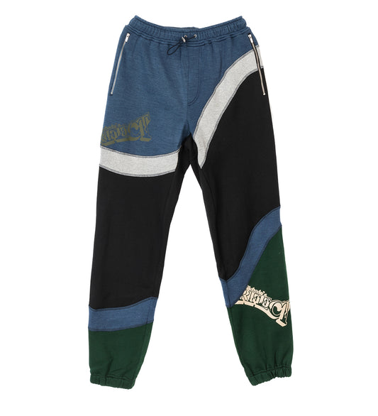 AHLUWALIA BABU PATCHWORK TRACKPANTS NAVY/BLACK/GREEN