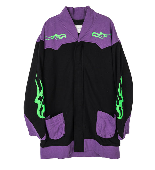 YOUTHS IN BALACLAVA OVERSIZED FLEECE JACKET BLACK PURPLE