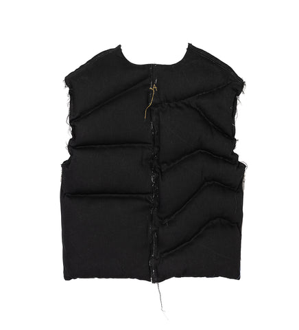 HANDSTITCHED DENIM VEST BLACK HANDSTITCHED DENIM VEST BLACK