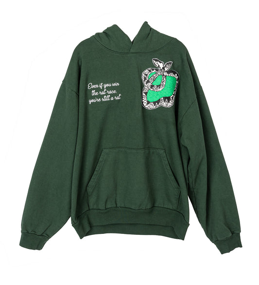 4WD SNAKE CHENILLE PATCH HOODIE IVY