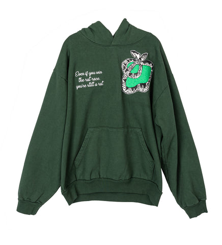 4WD SNAKE CHENILLE PATCH HOODIE IVY 4WD SNAKE CHENILLE PATCH HOODIE IVY