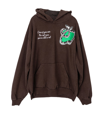 SNAKE CHENILLE PATCH HOODIE CHOCOLATE SNAKE CHENILLE PATCH HOODIE CHOCOLATE