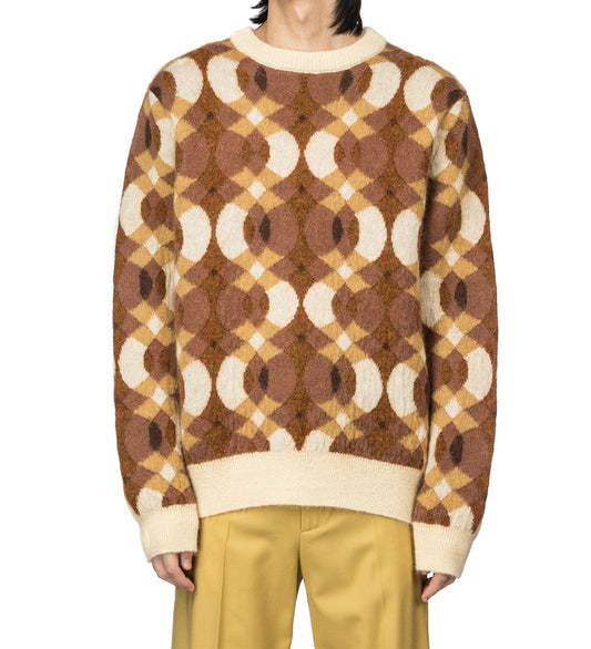 CMMN SWDN XANDER JACQUARD SWEATER BROWN