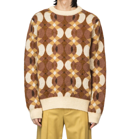 CMMN SWDN XANDER JACQUARD SWEATER BROWN CMMN SWDN XANDER JACQUARD SWEATER BROWN