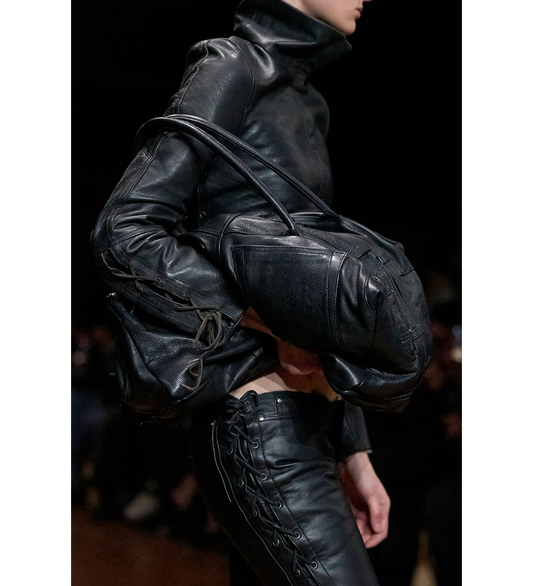 LEATHER TROUSER WEEKEND BAG BLACK