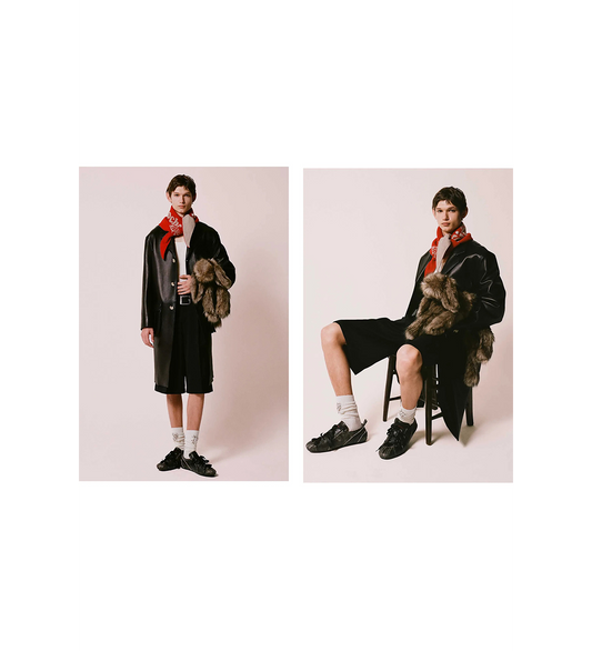 GRAPHIC LOGO KNIT NECKERCHIEF RED/OAT/PEARL