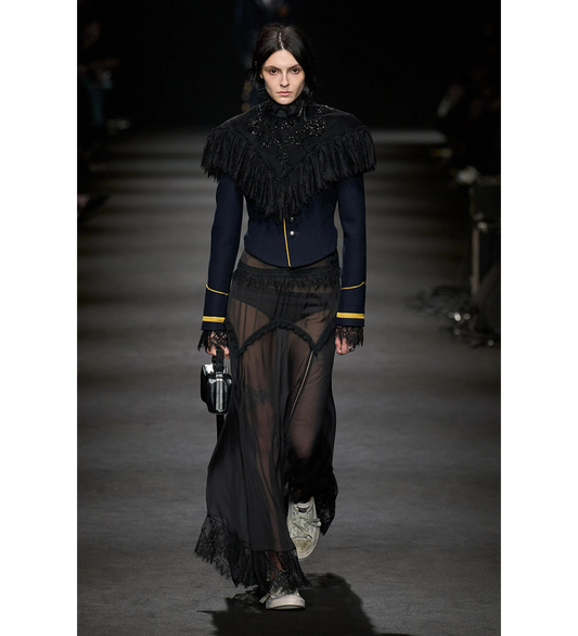 BIRTE CUFFS WITH LACE RUFFLES BLACK