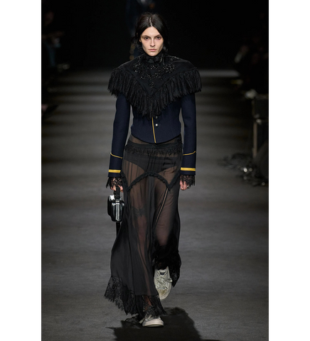 BIRTE CUFFS WITH LACE RUFFLES BLACK