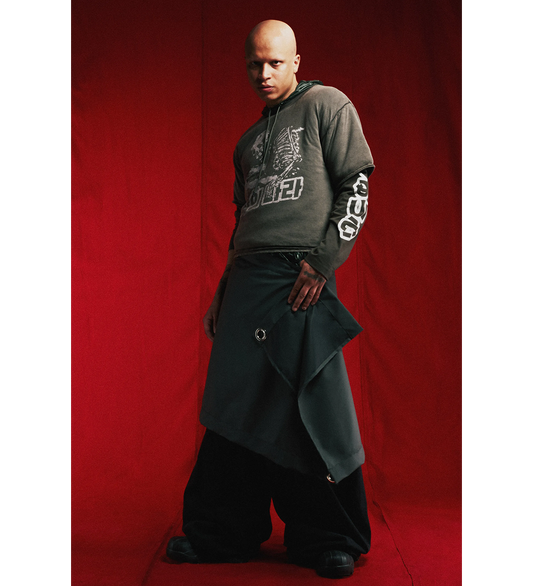 WADDED TEE WASHED BLACK / REAPER RAMPAGE