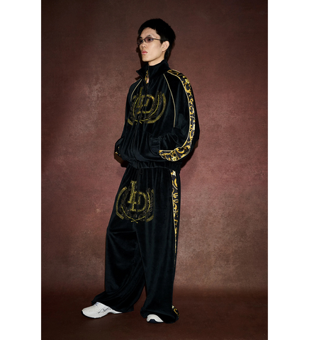 SUPA-SLEAZE TRACK JACKET BAROQUE BLACK