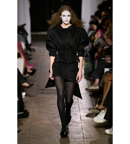 NEOPRENE BOW SKIRT BLACK