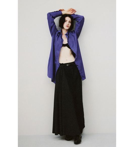 BEACH SKIRT DRAPING BLACK LYOCELL