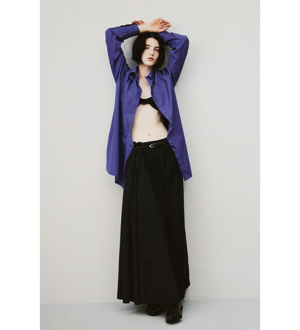 BEACH SKIRT DRAPING BLACK LYOCELL