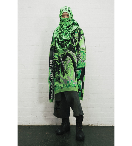 MISFIT JACQUARD JUMPER ACID GREEN/BLACK
