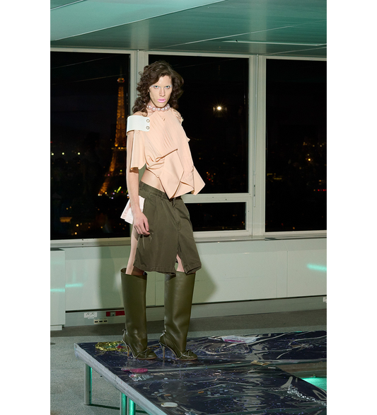 REVERSIBLE CARGO SKIRT ARMY/LIGHT PINK