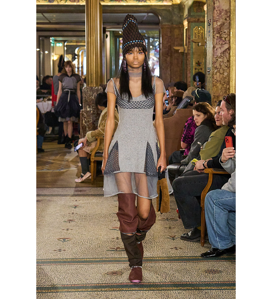 ACKER SHORT SLEEVE DRESS SPECKLED GREY