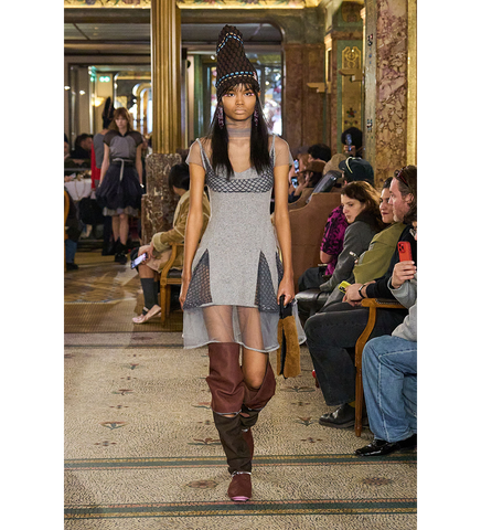 ACKER SHORT SLEEVE DRESS SPECKLED GREY