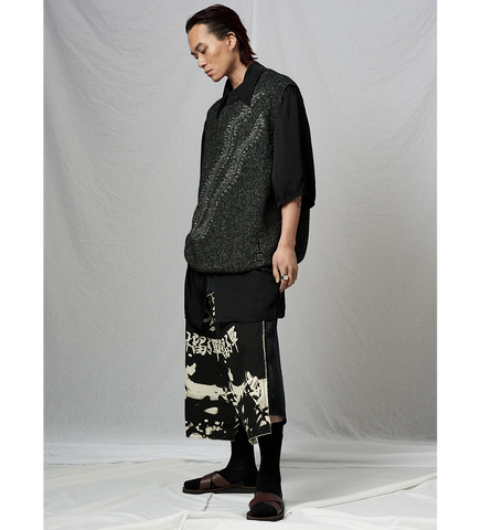 SNAKE INTARSIA VEST BLACK/GREY