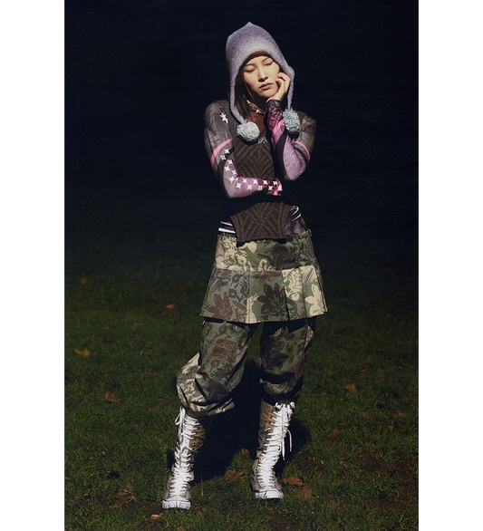 MEDIEVAL CAMO MINI SKIRT KHAKI/GREEN