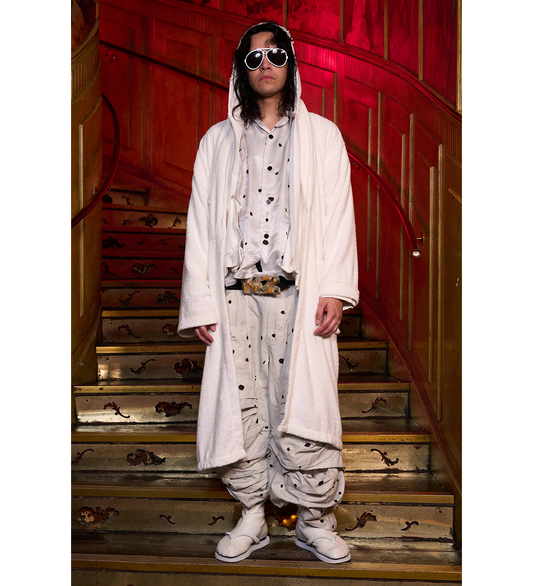 POLKA DOT COSMO CARGO PANTS GREY